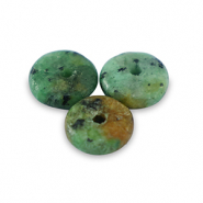 Rondellen natuursteen kralen serpentijn 6mm Shamrock green