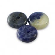 Rondellen natuursteen kralen sodaliet en microklien 6mm Blue