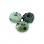 Rondellen natuursteen kralen serpentijn 4mm Shamrock green