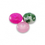 Rondellen natuursteen kralen mix 4mm Multicolour pink green