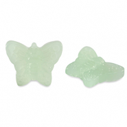 Glas kralen butterfly Milky green