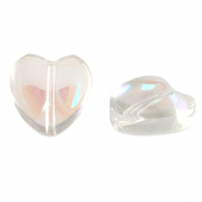 Glas kralen heart Crystal AB