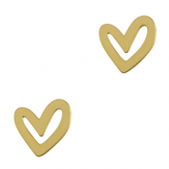 Bedels van Stainless steel Roestvrij staal (RVS) heart Gold