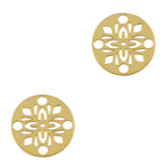 Bedels van Stainless steel Roestvrij staal (RVS) tussenstuk bohemian 14mm Gold