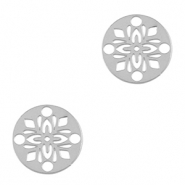 Bedels van Stainless steel Roestvrij staal (RVS) tussenstuk bohemian 14mm Silver