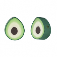 Polymeer kraal avocado Green-white