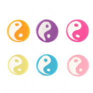 Polymeer kraal Yin & Yang Multicolour-white