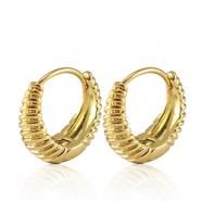 TQ metaal brass oorbellen creolen Gold
