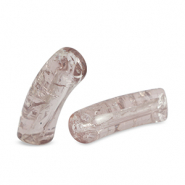 Acryl kralen tube crackle Grey-beige