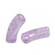 Acryl kralen tube crackle Lavender purple