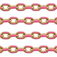 Benodigdheden van Stainless steel Roestvrij staal (RVS) jasseron ankerketting Gold-pink