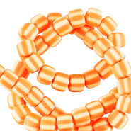 Polymeer kraal 6mm Orange-white