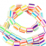 Polymeer kraal 6mm White-multicolour