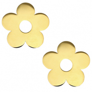 Bedels van Stainless steel Roestvrij staal (RVS) flower Gold