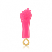 Hangers van resin "Mano Fico" Neon pink-gold