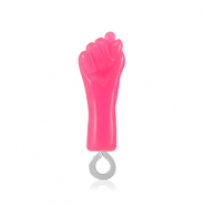 Hangers van resin "Mano Fico" Neon pink-silver