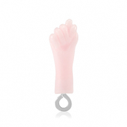 Hangers van resin "Mano Fico" Baby pink-silver