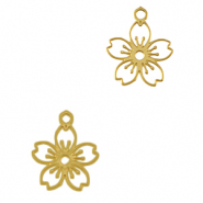 Bedels van Stainless steel Roestvrij staal (RVS) flower Gold
