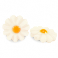 Schelp kralen flower White-yellow orange
