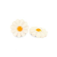 Schelp kralen flower White-yellow orange