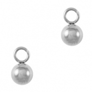 Bedels van Stainless steel Roestvrij staal (RVS) ball 4mm Silver