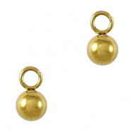 Bedels van Stainless steel Roestvrij staal (RVS) ball 4mm Gold