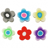 Polymeer kraal flower 9mm Multicolour
