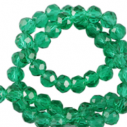 Facet kralen top quality disc 4x3mm Eden green