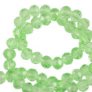 Facet kralen top quality disc 4x3mm Spring green