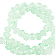 Facet kralen top quality disc 4x3mm Soft mint green