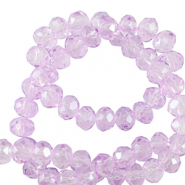 Facet kralen top quality disc 4x3mm Light orchid purple