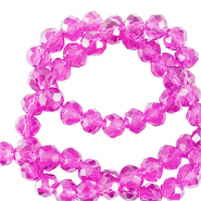 Facet kralen top quality disc 4x3mm Neon pink