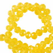 Facet kralen top quality disc 4x3mm Freesia yellow