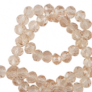 Facet kralen top quality disc 4x3mm Amber beige