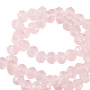 Facet kralen top quality disc 4x3mm Palace rose