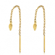 Oorbellen van Stainless steel Roestvrij staal (RVS) wings Gold