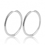 Oorbellen van Stainless steel Roestvrij staal (RVS) creolen 23mm Silver