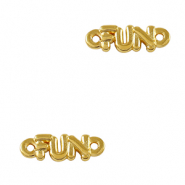Metaal bedels DQ tussenstuk "FUN" Goud (nikkelvrij)