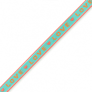 Tekstlint "love" Turquoise-orange