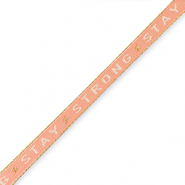 Tekstlint "stay strong" Coral red-beige