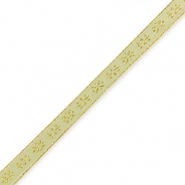 Tekstlint flowers Olive green-gold