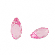 Acryl kralen drop Magenta pink transparent