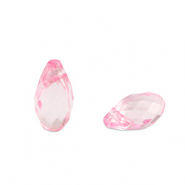 Acryl kralen drop Pink transparent
