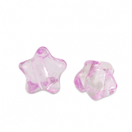 Acryl kralen star Rose purple transparent