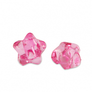 Acryl kralen star Magenta pink transparent