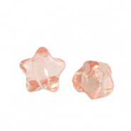 Acryl kralen star Salmon pink transparent