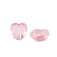 Acryl kralen heart Pink transparent