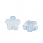 Acryl kralen flower Aquamarine blue transparent
