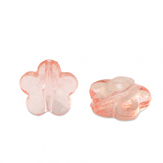 Acryl kralen flower Salmon pink transparent