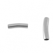 Kralen van Stainless steel Roestvrij staal (RVS) tube 25mm Silver